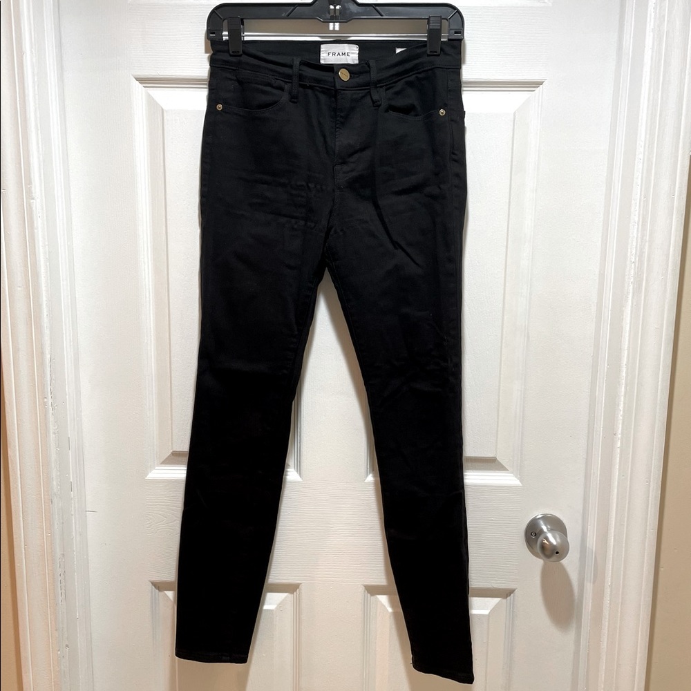 FRAME denim Le High Black Skinny Jeans